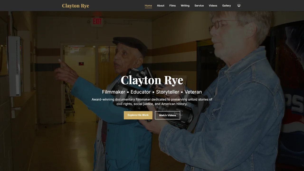 Screenshot of ClaytonRye.com