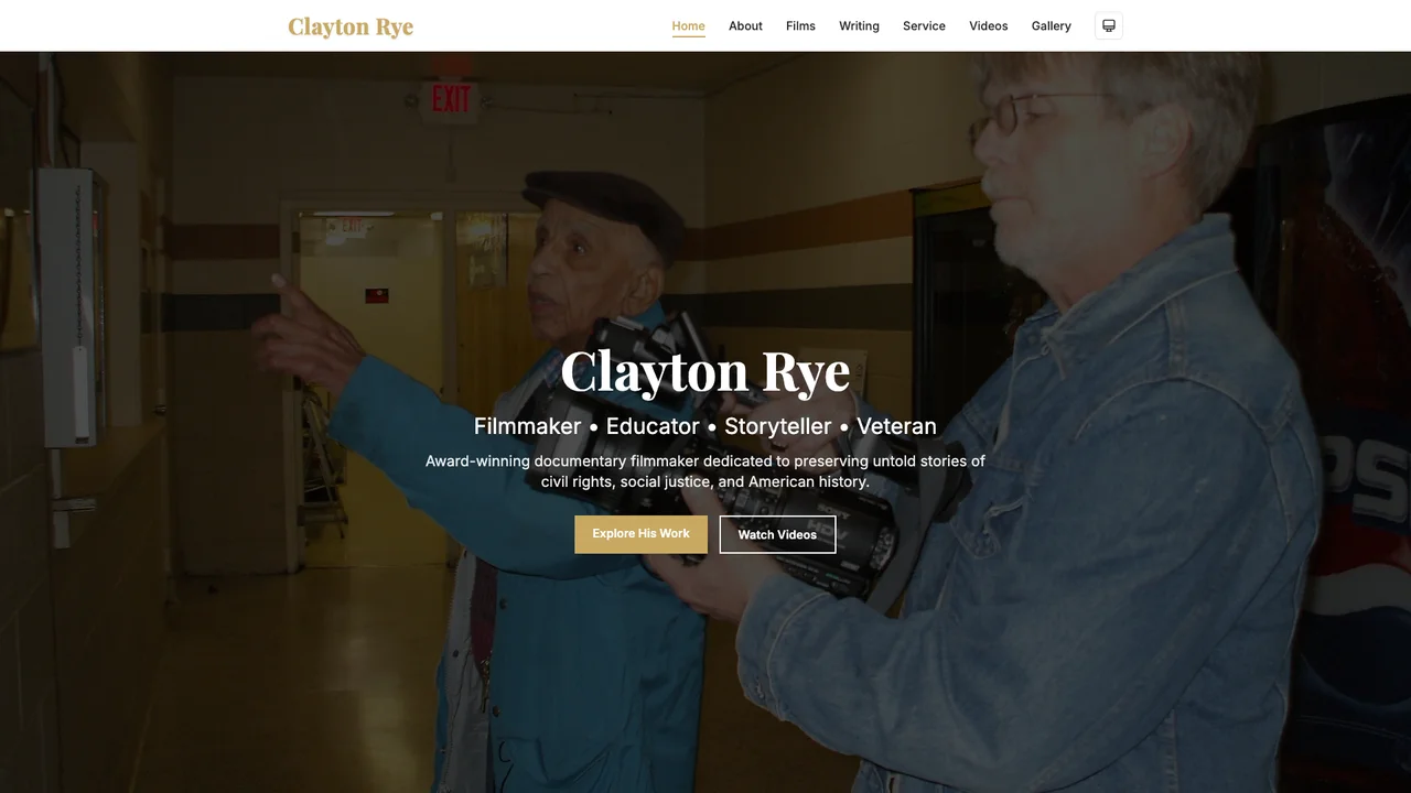 Screenshot of ClaytonRye.com