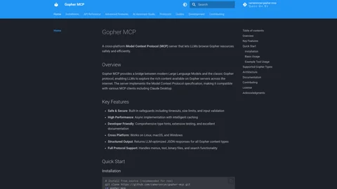 Screenshot of Gopher MCP Server